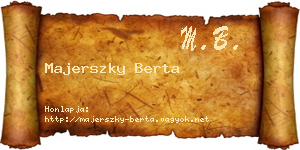 Majerszky Berta névjegykártya